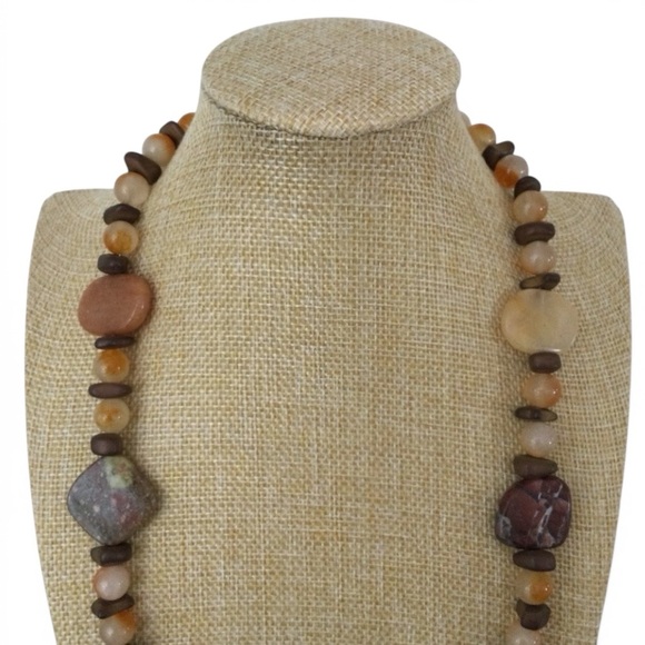 Artisan Semi‑Precious Stone Necklace - Ferruginous Quartz - Silver‑Tone - 31"L - Picture 8 of 16